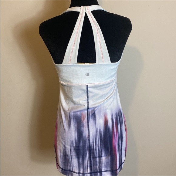 Lululemon Run for Your Money White Purple Pink Tie Dye Tank Top - Picture 3 of 6